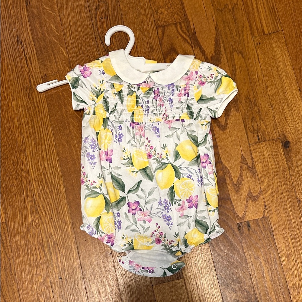 Janie and Jack Lemon Floral Baby Romper